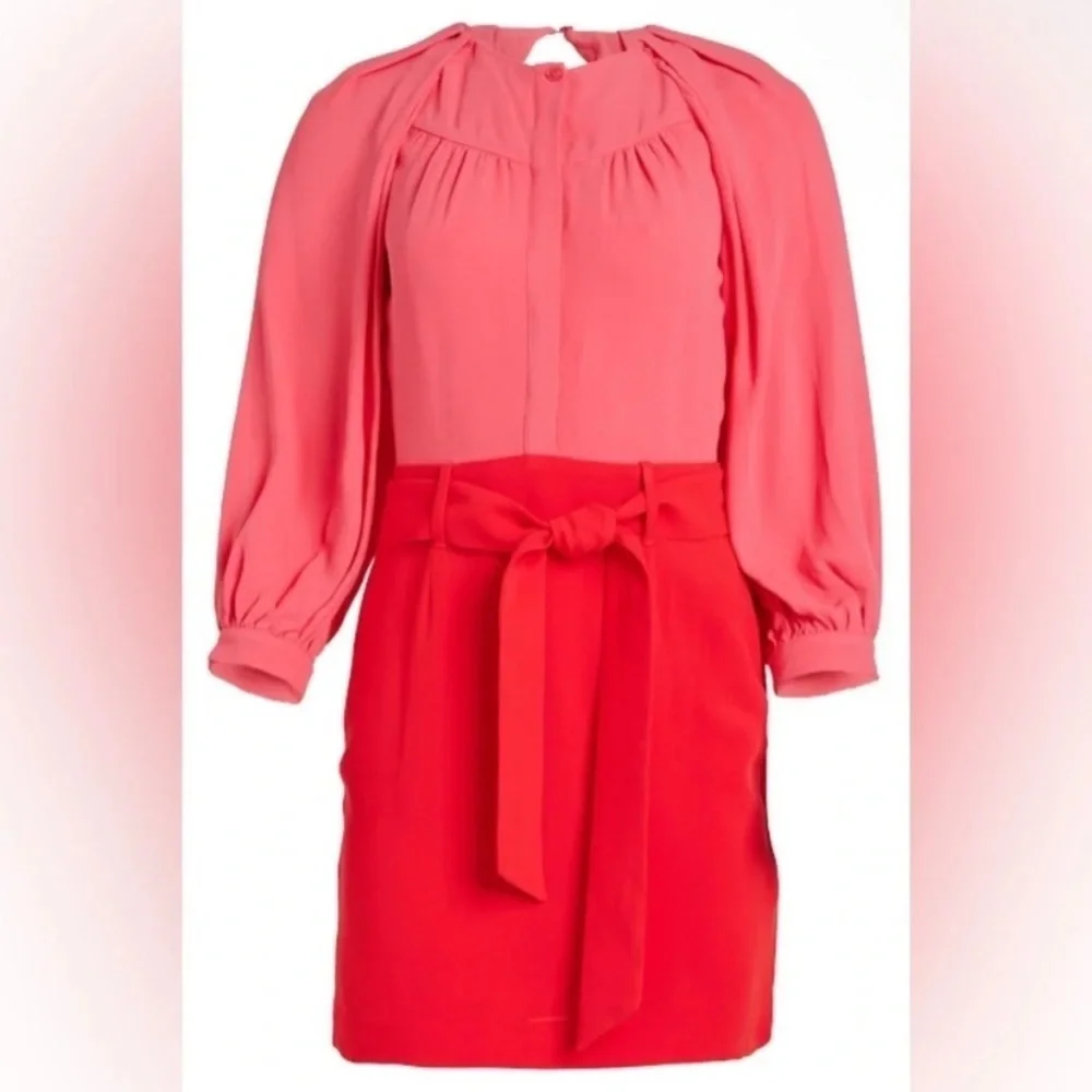 New! Reiss Valentina color clash colorblock Dress pink red nwt 2847